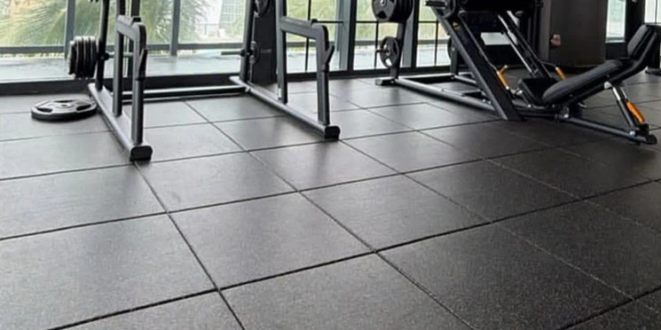 Tapete de hule para gimnasio de 1x1 m y 15 mm | Loseta de caucho
